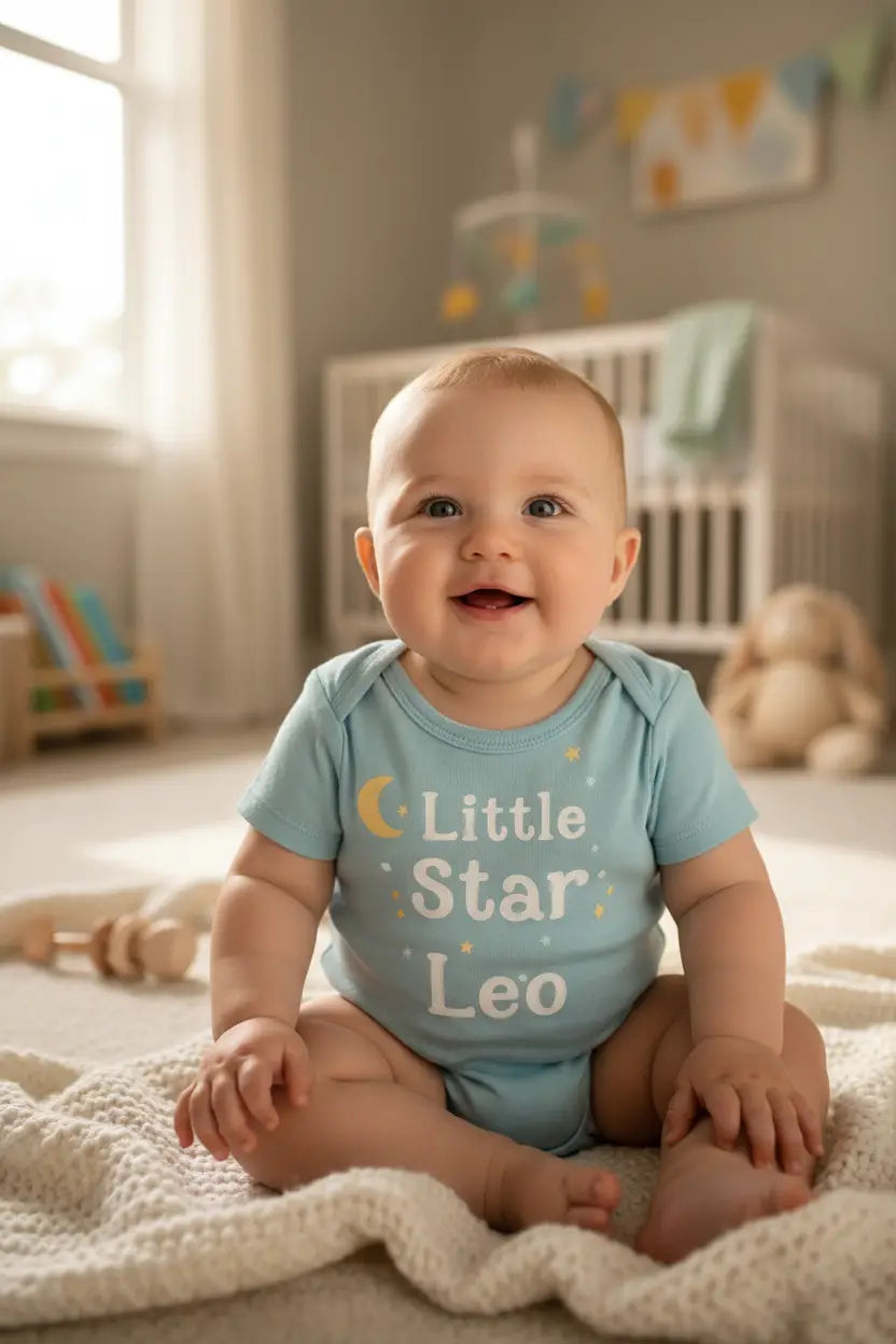 Schwarzes kurzarm-toddler-t-shirt aus baumwolle mit blauem text und herzdesign aus der baby-shirts kollektion
