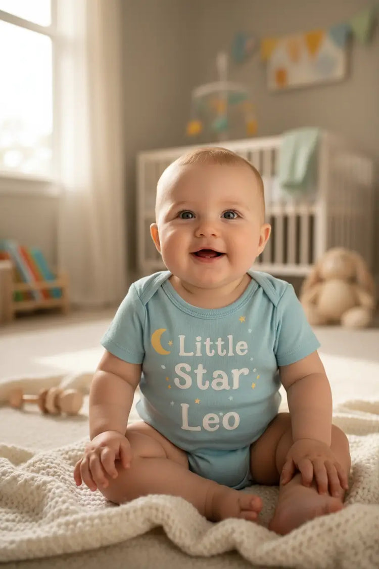 Schwarzes kurzarm-toddler-t-shirt aus baumwolle mit blauem text und herzdesign aus der baby-shirts kollektion