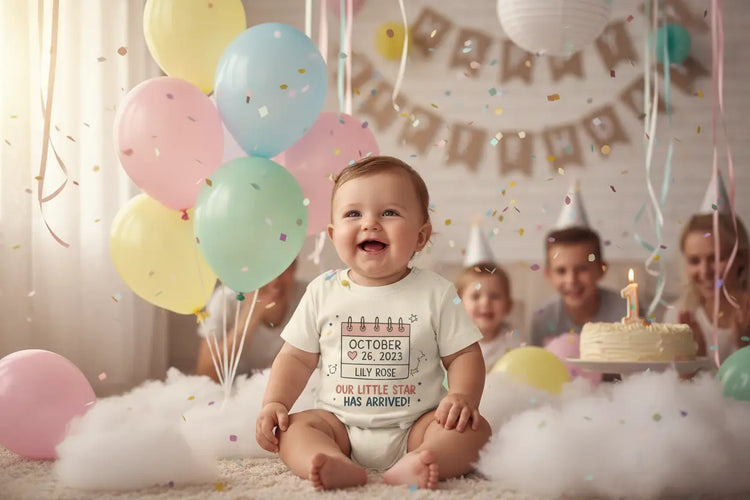 Weißer langärmliger toddler sweatshirt mit hellblauem text und herzmotiv aus personalisierte baby-t-shirts zur geburt