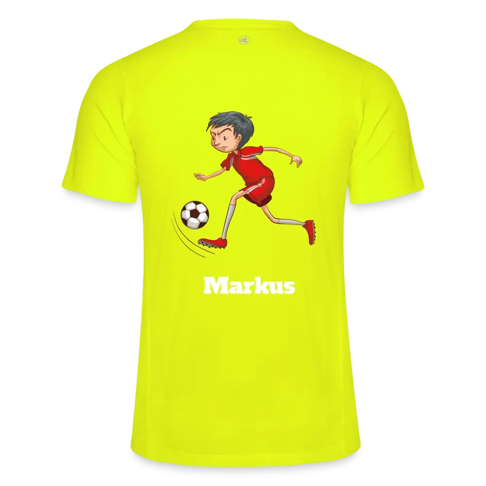 Blaues JAKO Kids' T-Shirt Run 2.0, bequemes Kinder T-Shirt mit sportlichem Design, auf weißem Hintergrund sichtbar