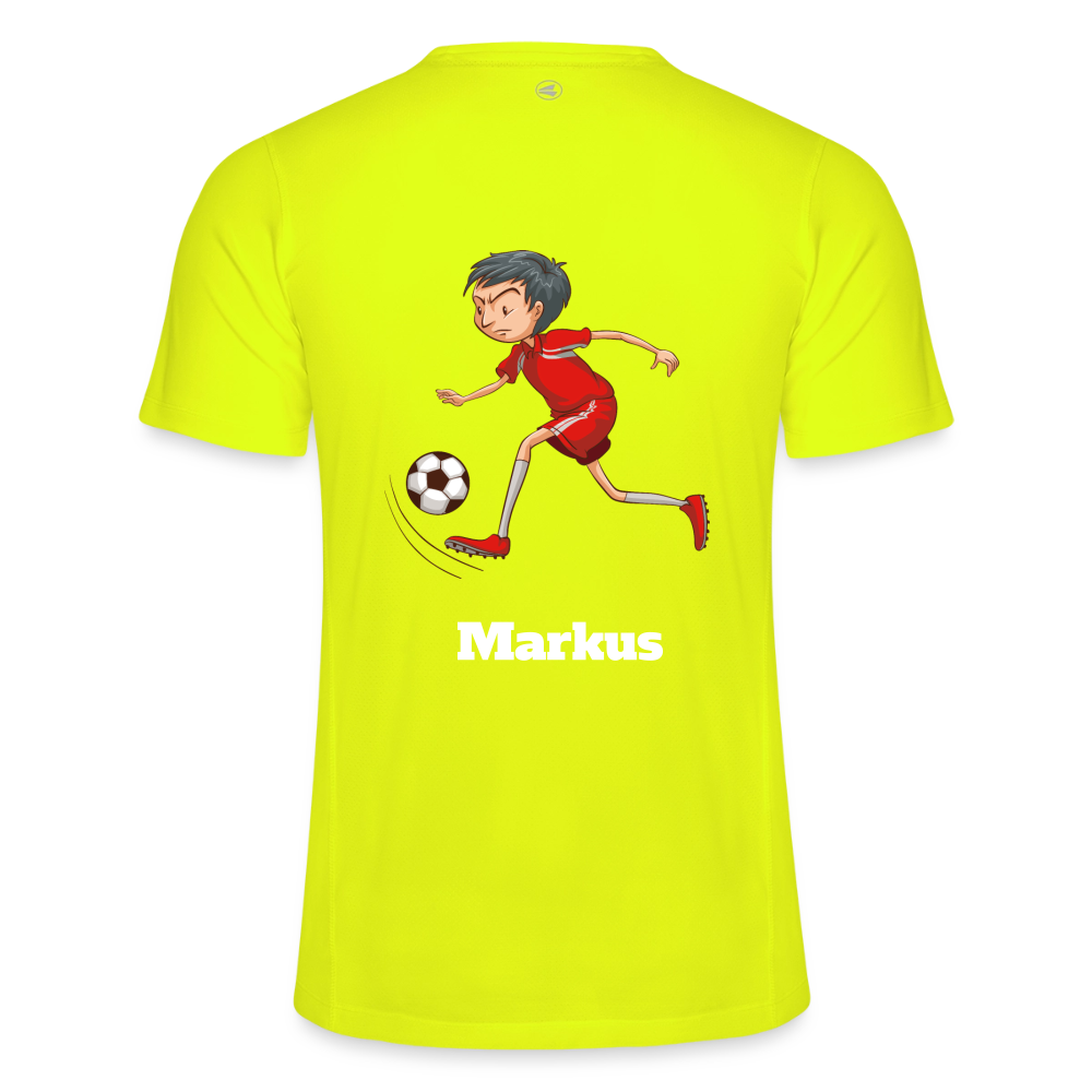Blaues JAKO Kids' T-Shirt Run 2.0, bequemes Kinder T-Shirt mit sportlichem Design, auf weißem Hintergrund sichtbar