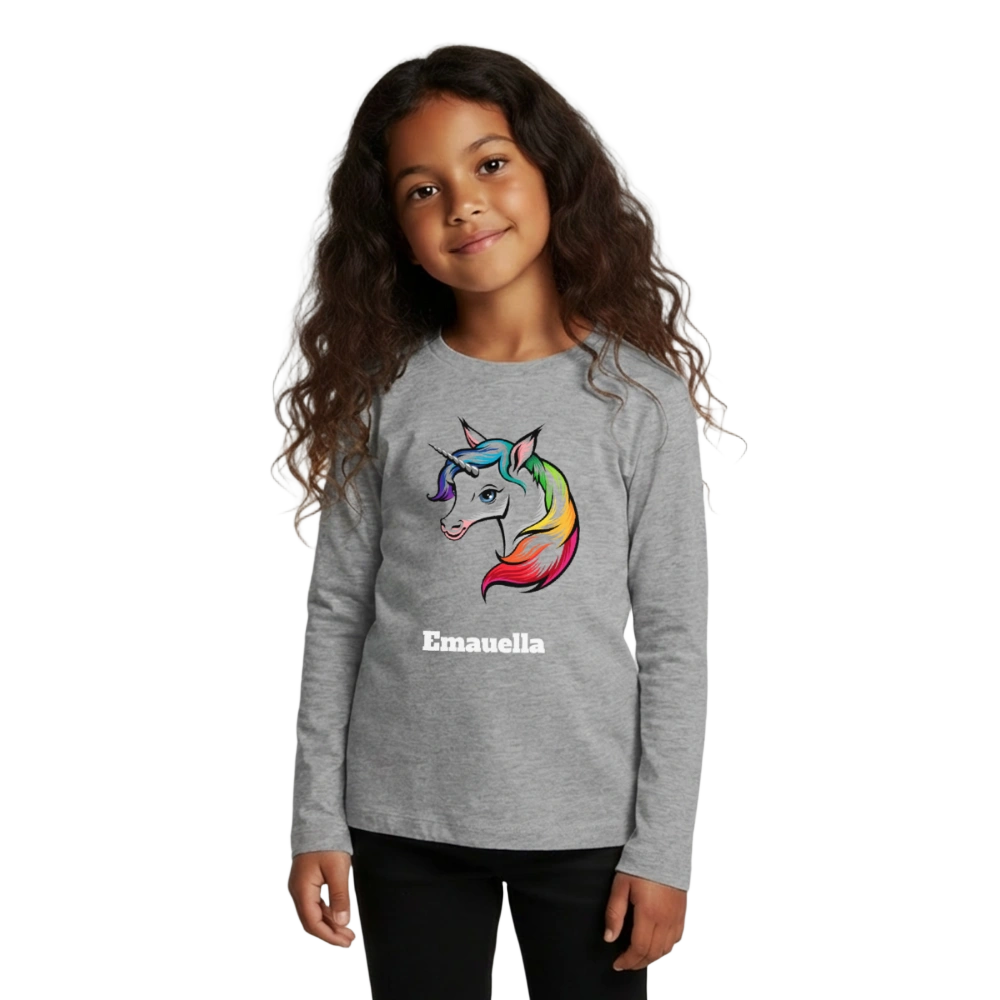 Kids' Premium Longsleeve Shirt - Grau meliert