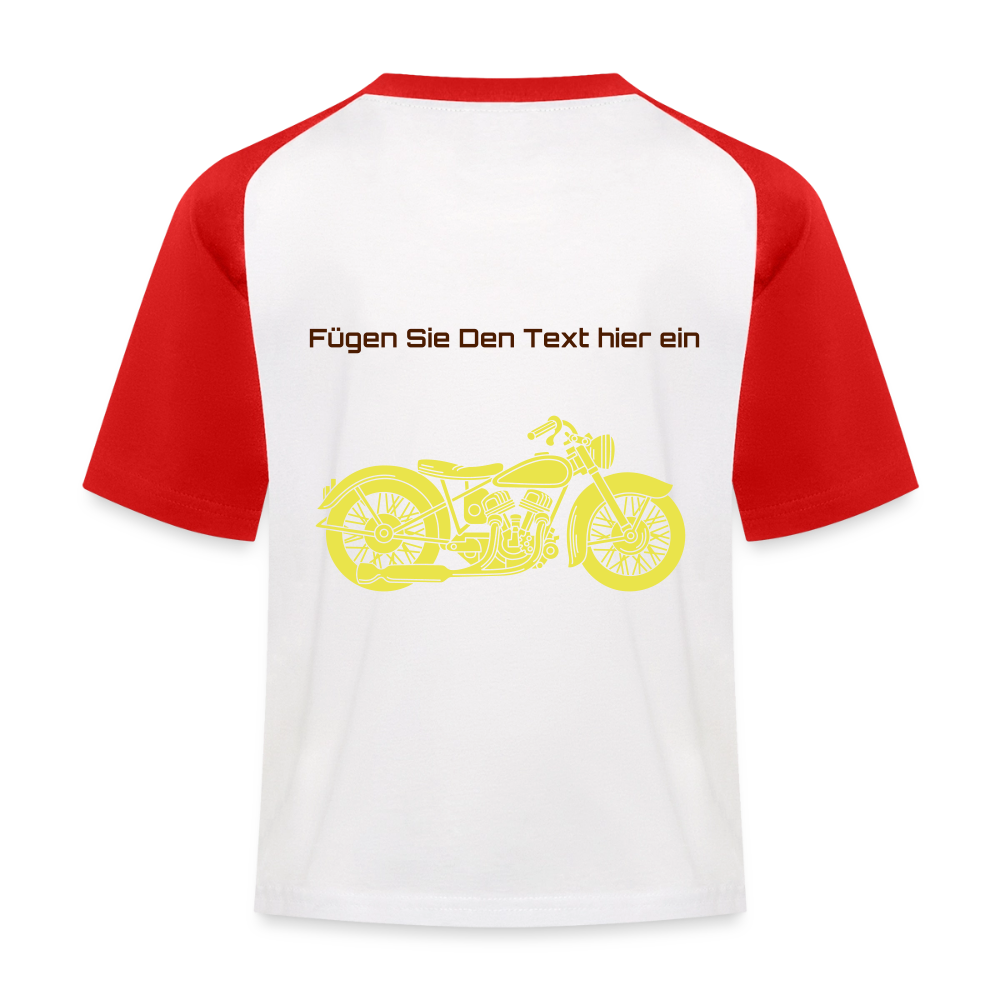 Kinder Baseball T-Shirt - Weiß/Rot