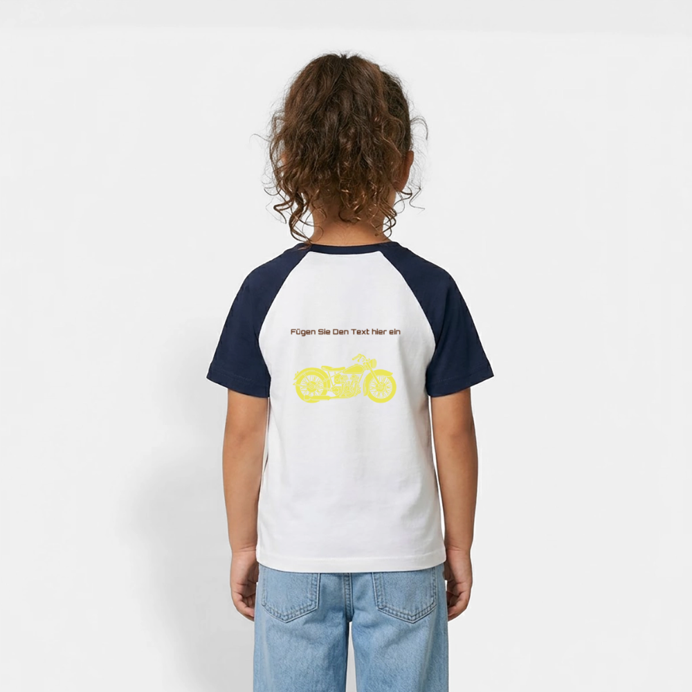 Kinder Baseball T-Shirt - Weiß/Navy