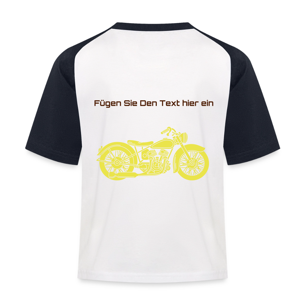 Kinder Baseball T-Shirt - Weiß/Navy