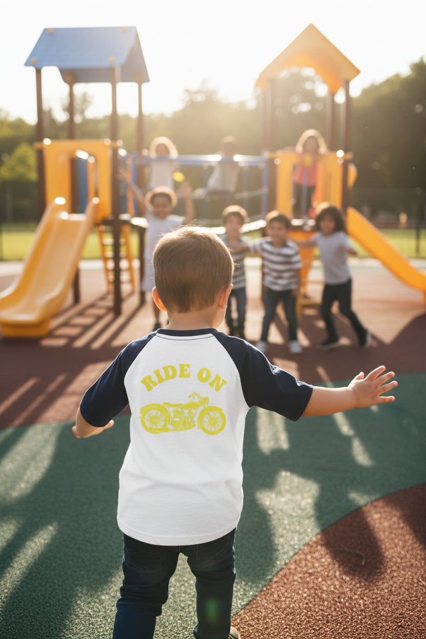 Kinder Baseball T-Shirt - Weiß/Navy