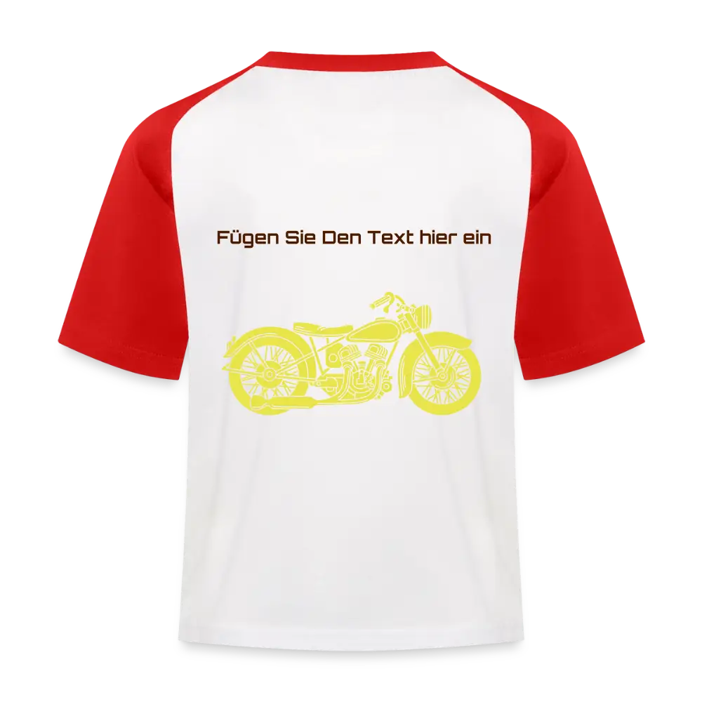 Kinder Baseball T-Shirt - Weiß/Rot