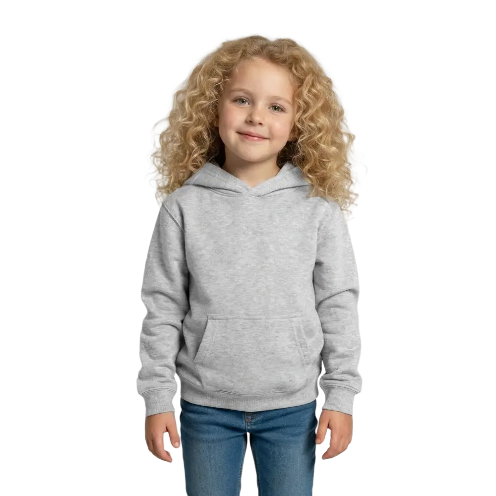 Kinder Hoodie - Hellgrau meliert