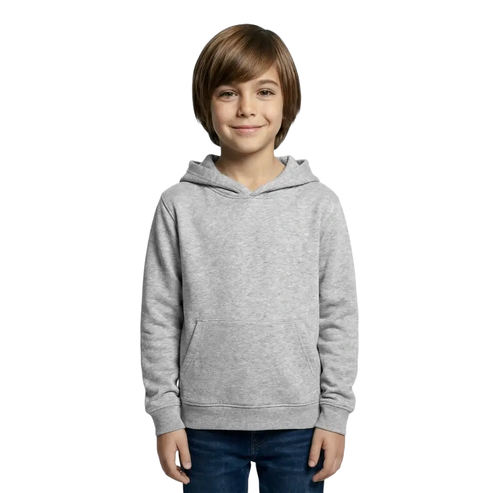 Kinder Hoodie - Hellgrau meliert
