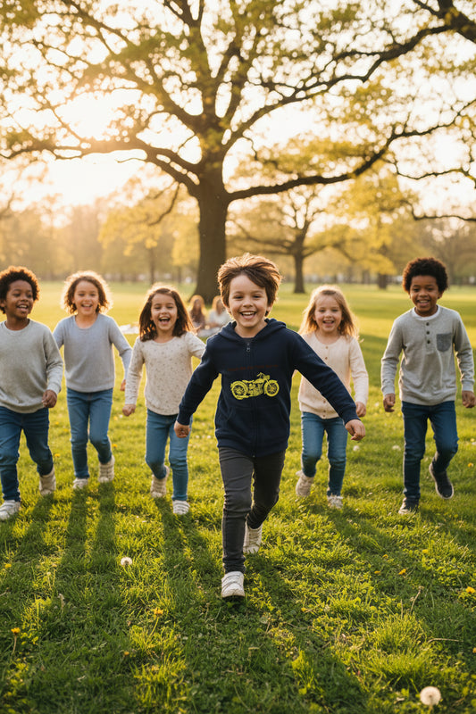 Kinder Organic Kapuzenjacke Mini Cultivator von Stanley/Stella - Navy