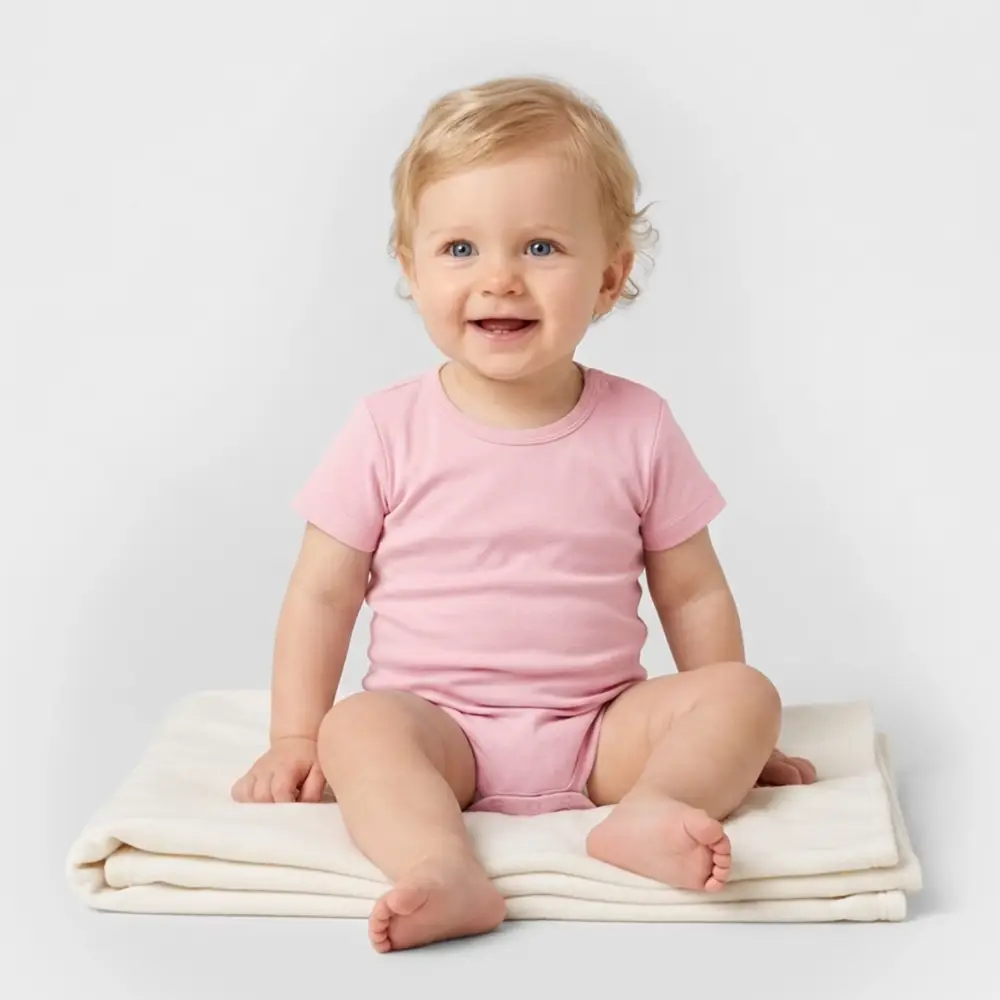 Stanley/Stella Organic Short-Sleeved Baby Bodysuit - Hellrosa