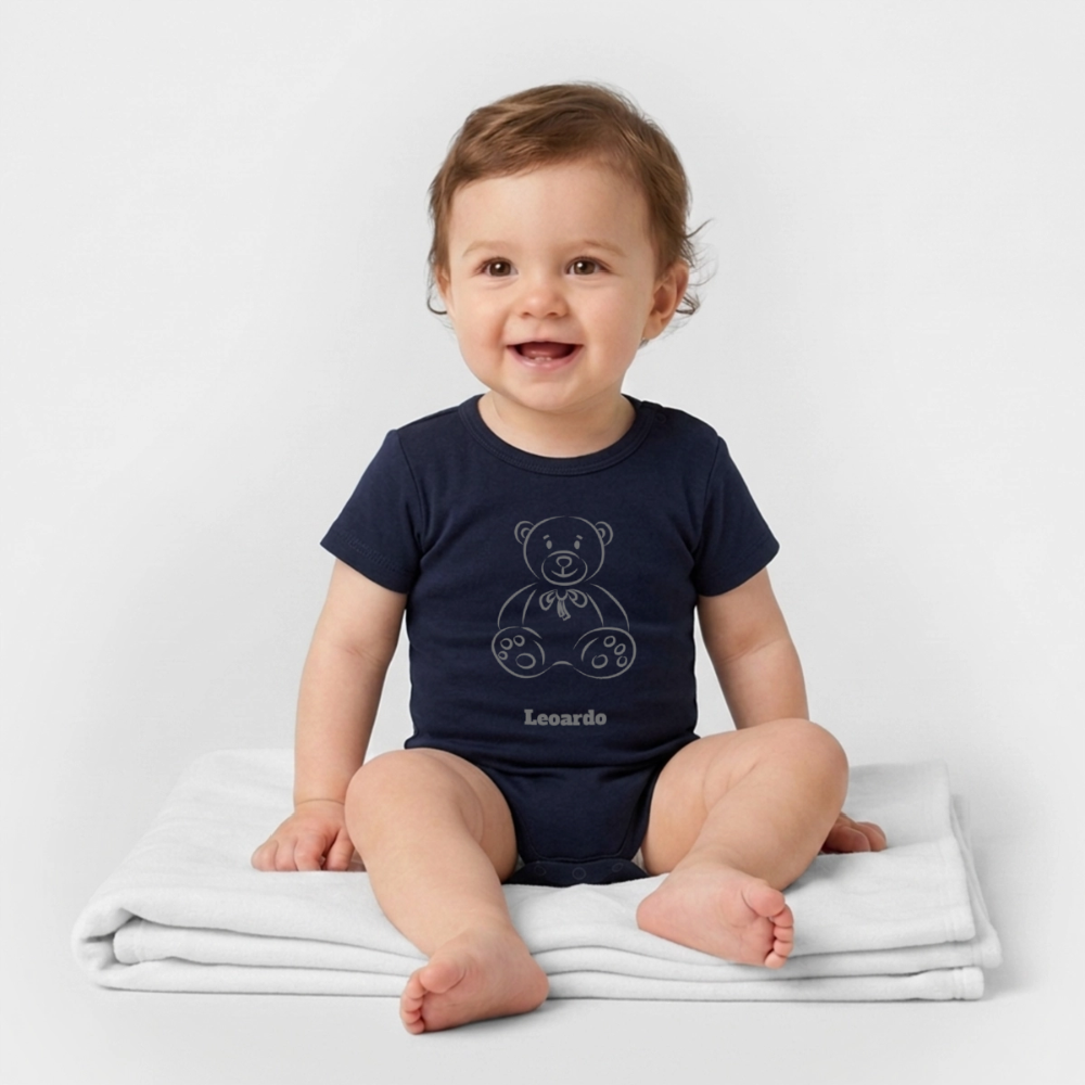 Stanley/Stella Organic Short-Sleeved Baby Bodysuit - Navy