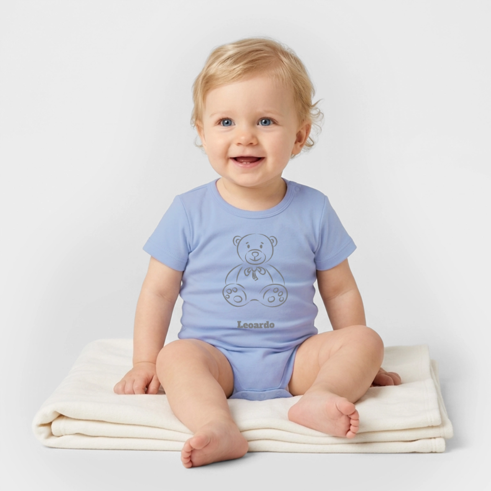 Stanley/Stella Organic Short-Sleeved Baby Bodysuit - Sky
