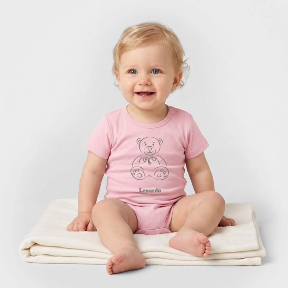 Stanley/Stella Organic Short-Sleeved Baby Bodysuit - Hellrosa