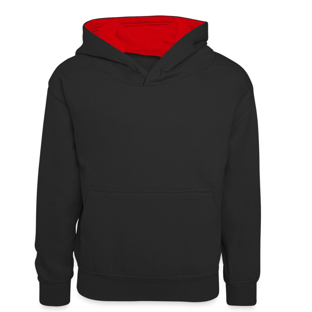 Teenager Kontrast-Hoodie - Schwarz/Rot