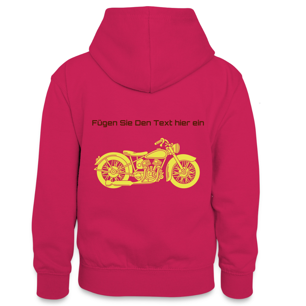 Teenager Kontrast-Hoodie - Pink/Navy