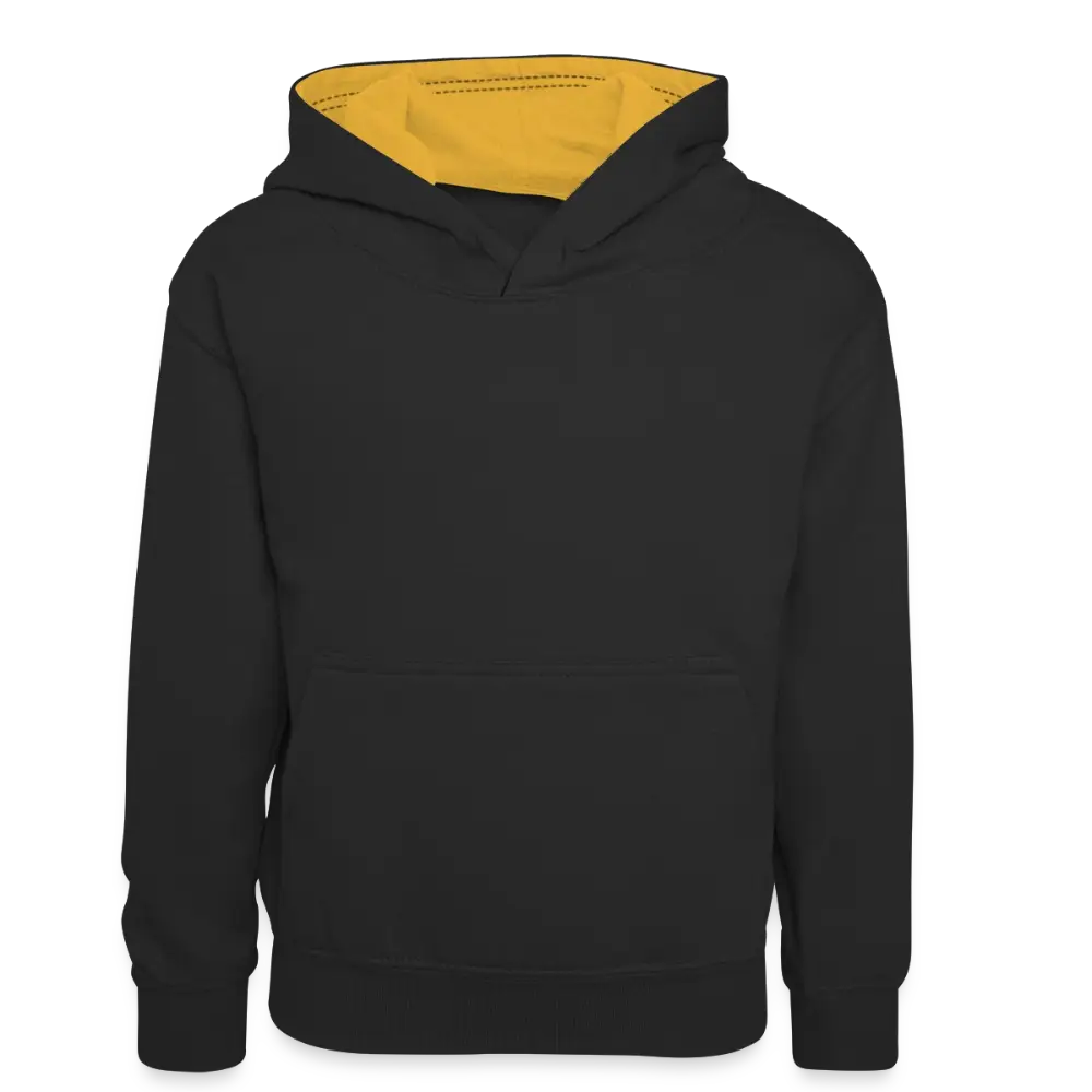 Teenager Kontrast-Hoodie - Schwarz/Gold
