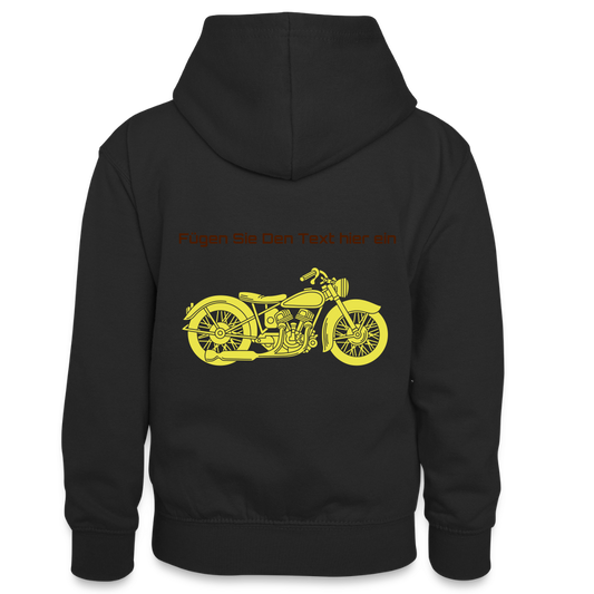 Teenager Kontrast-Hoodie - Schwarz/Grau meliert