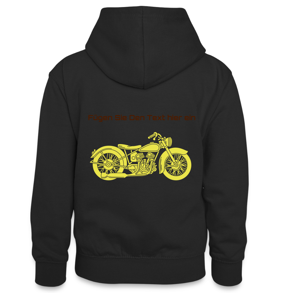 Teenager Kontrast-Hoodie - Schwarz/Rot
